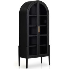 Tolle Cabinet, Drifted Matte Black Solid-Furniture - Storage-High Fashion Home Black Bookshelves, Modern Hutch, Black Display Cabinet, Oak Bookcase, Glass Panel Door, Interior Design Courses, Home Bar Furniture, China Display, Wood Bookcase