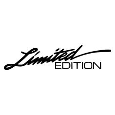 the limited edition logo is shown in black and white, with a handwritten name