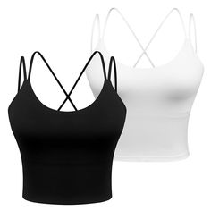 PRICES MAY VARY. 【BUTTERY SOFT】The open back sports bra top is made of 77% polyester and 23% spandex,The naked feeling bra is truly buttery soft, with silky smooth hand feeling. lightweight, moisture-wicking, comfortable, breathable, sweat-wicking keep you dry. 【CUTE CRISS-CROSS】This strappy sports bra is comfortable,Criss-cross back sports bras provide more support for protecting your shoulders and back than one strap sports bra.sports bras for women tank top is perfect for matching various wor Sporty Camisole Sports Bra With Built-in Bra, Sports Cami Crop Top With Built-in Bra, Sports Camisole Bra With Built-in Bra, Sports Camisole With Built-in Bra, Cami Sports Bra With Built-in Bra For Gym, Summer Gym Crop Top With Strappy Back, Sporty Seamless Camisole Sports Bra, Sporty Camisole Sports Bra With Seamless Construction, Sporty Stretch Cami Sports Bra