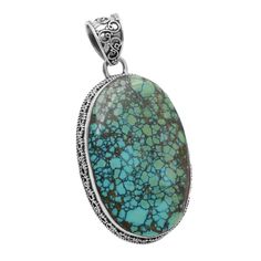 Large and slightly heavy (should be worn with thick chain)Stone Approx. 1 3/4" long x 1" widePendant Hangs Approx. 2.5" and is Approx. 3/8" thick (depth)Stones: TurquoiseLength: Pendant Hangs Approx. 2.5" and is Approx. 3/8" thick (depth)Width: Stone Approx. 1 3/4" long x 1" wideMaterial: .925 SilverMade in: India Luxury Turquoise Teardrop Pendant Jewelry, Genuine Turquoise, Turquoise Sterling Silver, Sterling Silver Pendants, Silver Pendant, Turquoise Necklace, Turquoise, Pendant Necklace, India