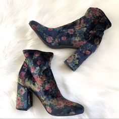 Brand New, No Box. Size: 7, 7.5, 8.5 I Have Three Pairs Available In Sizes Listed Above. Heel: 3.5” Cute & Trendy Pair Of Blue With A Floral Velvet Design Slip On Ankle Bootie Boots From Nordstrom. Blue Round Toe Heeled Boots For Spring, Trendy Blue Ankle-high Heeled Boots, Blue Ankle Heeled Boots For Spring, Trendy Blue Ankle Heeled Boots, Blue Ankle-high Booties For Spring, Spring Blue Ankle Booties, Blue Ankle Booties For Spring, Trendy Blue Heels For Fall, Blue Ankle-high Booties For Fall