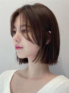 Korean Bangs, Fesyen Rambut, Short Straight Hair