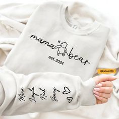 These exquisitely personalized sweatshirt will make your day a little extraordinary and meaningful. They're also great gifts for Mother's Day, Father's Day, Birthdays, Christmas, Halloween, and other significant events to make your loved ones feel even more special. Product details: Material: 100% cotton, 99/1 cotton/poly (Ash) Decoration type: Digital Print Our Products:  This is a customized product with a customized design Available in sizes S-5XL, unisex sizing Tearaway label Laundry guide: Personalized White Sweatshirt For Gift, Personalized Sweatshirt For Gift, Personalized Sweatshirt Gift, Personalized Long Sleeve Sweatshirt Gift, Personalized Long Sleeve Sweatshirt, Personalized Long Sleeve Sweatshirt For Mother's Day, Personalized White Sweatshirt For Family Matching, Personalized Sweatshirt For Mother's Day Gift, Mother's Day Gift Sweatshirt With Custom Print