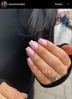 Plain Baby Pink Nails, Baby Pink Coffin Acrylic Nails, Basic Square Acrylic Nails, Coffin Baby Pink Nails, Plain Acrylic Nails Square, Square Light Pink Nails, Light Baby Pink Nails, Light Pink Acrylic Nails Coffin