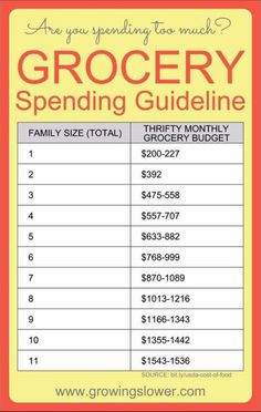 the grocery spending guide is shown here