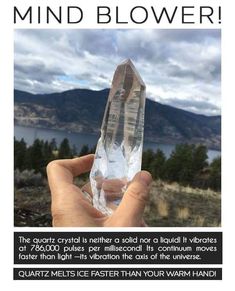 a person holding a crystal in their hand with the words mind blower above it