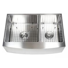 double bowl stainless steel kitchen sink with grids