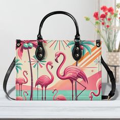 Flamingo Bag, Modern Duvet, Mid Century Modern Curtains, Modern Kitchen Accessories, Retro Phone Case, Modern Blankets, Flamingo Design, 50th Bday, Flamingo Decor