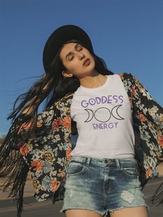 Goddess Energy T-Shirt, Moon T-Shirt, Triple Moon T-Shirt, Boho T-Shirt, Hippie T-Shirt, Magical T-Shirt, Mystical T-Shirt, Unisex T-Shirt Disney Couple Shirts, Streetwear Girl, Boho Tees, Hippie Shirt, Coachella Outfit, Vegan Shirt, Love Shirt, Style Streetwear, Look Plus