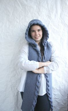 Hand Knit Indigo Blue Wool Hooded Cable Long Scarf, Woman Fashion Trends, Autumn Gifts, Knit Scarf, Christmas Gifts, Gift for Her. This beautiful knitted Hooded Scarf is perfect for the changing weather, and will be fun to wear all season long. This cowl is cozy and stylish.It s very soft and warm. It is easy to chance around for many different looks and styles. One size fits all If you are interested in a particular color,let me know. Perfect for your self or as a gift for that special someone Hooded Scarf, Autumn Gifts, Woman Fashion, Long Scarf, Blue Wool, Indigo Blue, Knit Scarf, Womens Fashion Trends, Womens Scarves