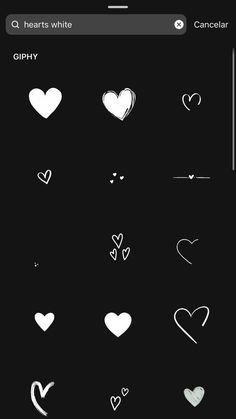 an iphone screen with hearts drawn on it and the text, i love you in white