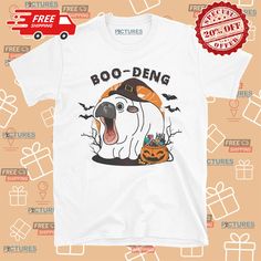 Moo Deng Boo Deng Halloween Shirt: The Moo Deng Boo Deng Halloween Shirt is a playful and humorous addition to your Halloween attire. Featuring a fun graphic that combines Halloween themes with a whimsical twist, this shirt is perfect for celebrating the spooky season. Crafted from soft, breathable fabric, it’s comfortable for parties, trick-or-treating, or casual wear. By wearing this shirt, you can showcase your festive spirit and sense of humor, making it an ideal choice for Halloween enth... The Moo, Free Hugs, Sense Of Humor, Buy 1 Get 1, High Quality T Shirts, Clothing Company, Polo Shirts, Family Shirts, Spooky Season