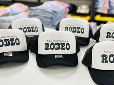 Saddle up in style with our "This Ain't My First Rodeo" black trucker hat. Whether you're a seasoned cowboy or a city slicker, this hat's got you covered. No bull, this is the perfect accessory for any outfit. Black/White Snap Closure Cheap Adjustable Trucker Hat For Rodeo, My First Rodeo, Black Trucker Hat, City Slickers, First Rodeo, Outfit Black, Rodeo, Snap Closure, Saddle