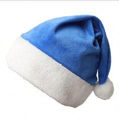 Christmas Blue Plush Hat Adult Size Blue Santa Hat, Maroon Hat, Blue Hats, Plush Hat, Burton Women, Christmas Blue, Winter Wonderland Party, Cashmere Hat, Stocking Cap