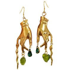 One Earring Aesthetic, Golden Outfit Aesthetic, Earings Aesthetics, Fairycore Earrings, Aesthetic Hands, Hand Aesthetic, Earrings Fairycore, Magic Earrings, Boogzel Apparel