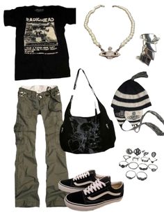 Radiohead Aesthetic Outfits, Stile Grunge Outfit, Radiohead Outfit, Ropa Grunge Aesthetic, Emo Aesthetic 2000s, Grunge Clothing Aesthetic, 80s Grunge Outfits, Grunge Aesthetic Clothes