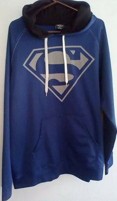 Superman Hoodie DC Comics Sweatshirt Pullover Size Medium. Casual Sports Hoodie With Character Print, Blue Hoodie Sweatshirt With Character Print, Blue Hoodie With Character Print, Dc Sweater, Blue Character Print Hoodie Sweatshirt, Superhero Hoodies, Superman Hoodie, Superman Shirt, Superhero Graphic Print Crew Neck T-shirt