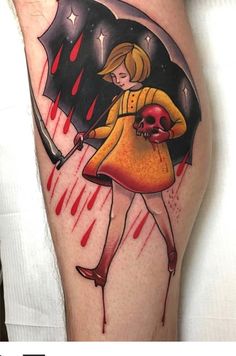 Morton Salt Girl, Vampire Tattoo, Morton Salt, Flash Tattoo Designs, Creepy Tattoos, Spooky Tattoos, Traditional Tattoo Art, R Tattoo, Old Tattoos