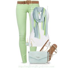 Pale Lime Green, Green Dress Outfit, Mint Blue, Women Outfit, Green Pants, Look At You, Polyvore Outfits, Spring Summer Outfits, Summer Outfit