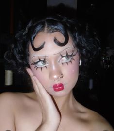 Betty Boop Costume Diy, Betty Boop Costume Makeup, Betty Boop Halloween Makeup, Betty Boop Makeup Halloween, Diy Betty Boop Costume, Betty Booo Halloween Costumes, Betty Bop Costumes, Betty Boop Inspired Makeup, Betty Boop And Popeye Costume