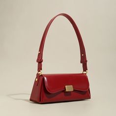 Cute Purses Crossbody Casual, Red Bag Outfit, Straps For Bags, Red Shoulder Bag, Red Leather Bag, Power Red, Red Clutch, Red Purse, Red Bag