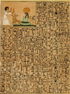 an egyptian manuscript with writing on it