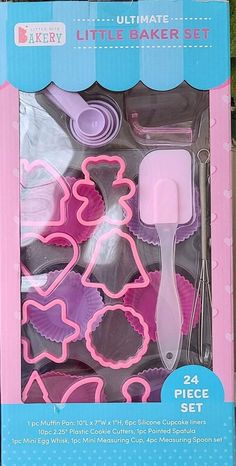 Baking kitchen for little girls bakery play 24pc set  NEW Baking Gift Set, Bakery Sweets, Silicone Cupcake Liners, Mini Egg, Baking Kitchen, Baking Utensils, Easter Baking, Cute Baking, Baking Essentials