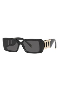 These sophisticated rectangular sunglasses are accented with sculpted logo hardware at the temples for a perfectly polished look. 62mm lens width; 17mm bridge width; 140mm temple length 100% UV protection Acetate Made in Italy Luxury Rectangular Sunglasses With Uv Protection, Luxury Rectangular Sunglasses With Gradient Lenses, Luxury Rectangular Shield Sunglasses With Polarized Lenses, Luxury Polarized Rectangular Shield Sunglasses, Luxury Rectangular Shield Sunglasses With Mirrored Lenses, Elegant Square Frame Shield Sunglasses For Formal Occasions, Elegant Square Frame Shield Sunglasses For Formal Events, Elegant Formal Square Frame Shield Sunglasses, Luxury Square Frame Shield Sunglasses For Formal Occasions