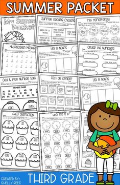 the summer packet for third grade students to practice their handwriting and writing skills with this printable