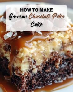 German Chocolate Cake Mix, Chocolate Poke Cake, Poke Cakes, German Chocolate Cake, German Chocolate, Sweetened Condensed Milk