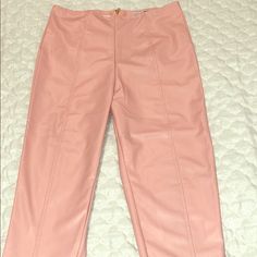 Never Worn Brand New Fashion Nova Pink Leather High Waisted Pants Size Small Spring High-waist Pants For Date Night, High-waist Pants For Date Night In Spring, High Waist Pants For Date Night In Spring, Stretch Pants For Going Out In Spring, High Waist Pants For Spring Outings, Fitted Pants For Date Night In Spring, Fitted Pink Bottoms For Going Out, Pink High-waist Bottoms For Date Night, Pink Ankle-length Pants For Night Out