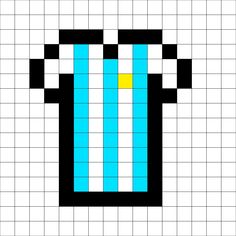 an image of a blue and black object on a white gridded background with squares