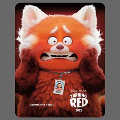 the red panda from disney's animated movie is shown in this promotional poster for the upcoming