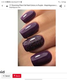 Plum Nails, Purple Nail Polish, Fall Nail Art Designs, Shellac Nails, Fall Nail Art, Fall Nail Colors, Dipped Nails