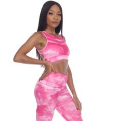 La Society Brand Active Wear Set Both Top & Bottom Are Made With Breathable Compression Fabric. Top Piece Comes With Inserts At Front Chest. Bottom Piece Comes With Elastic Waistband. Four Way Stretch 87% Polyester 13% Spandex Fitted Gym Sets For Spring, Spring Athleisure Sets, Fitted Spring Workout Sets, Pink Workout Set For Spring, Pink Workout Sets For Spring, Pink Spring Workout Sets, Fitted Pink Yoga Sets, Pink Fitted Yoga Sets, Compression Fabric