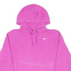 Item is in used condition. Item has a faint mark to the front. >Size: M >Armpit To Armpit: 25" >Armpit To Cuff: 17" >Collar To Hem: 25" Pink Hooded Nike Windbreaker, Nike Zip Up Hoodie Pink, Pink Crew Neck Hoodie With Drawstring, Bright Pink Nike Hoodie, Sporty Pink Cotton Hoodie, Resale Shops, Nike Womens, Pink Hoodie, Nike Women