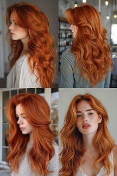 Sunkissed Hair Brunette, Winter Hair Colors, Amber Hair, Beautiful Red Hair, Red Heads, Strawberry Blonde Hair, Winter Hair Color