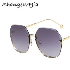 Brand Name: ShangeWFJiaOrigin: CN(Origin)Gender: WOMENLenses Material: PolycarbonateStyle: RimlessDepartment Name: AdultFrame Material: Stainless SteelCertification: NoneLenses Optical Attribute: UV400Eyewear Type: SunglassesLens Height: 58mmItem Type: EyewearLens Width: 61mmgender: men Gray Sunglasses With Gradient Lenses For Summer, Hexagonal Sunglasses, Sunglasses Women Fashion, Purple Ombre, Sunglasses Fashion, Oversized Sunglasses, Fashion Sunglasses, Brand Names, Sunglasses Women