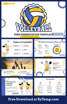 volleyball powerpoint presentation template is shown