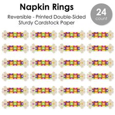 the printable pattern for napkin rings is shown