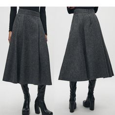 Brand New With Tag Zara Leather Skirt, Black Denim Midi Skirt, Sequin Skirt Long, Knotted Skirt, Zara Midi Skirt, Midi Sweater Skirt, Distressed Jean Skirt, Blue Midi Skirt, Polka Dot Midi Skirt