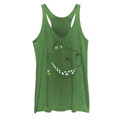 Add a fun touch to your casual wardrobe with this Disney / Pixar's Toy Story Rex Halloween graphic tank. © Disney Add a fun touch to your casual wardrobe with this Disney / Pixar's Toy Story Rex Halloween graphic tank top. © Disney Sleeveless ScoopneckFABRIC & CARE Polyester, cotton, rayon Machine wash Imported Size: Large. Color: Envy. Gender: female. Age Group: kids. Toy Story Characters, Nightmare Before Christmas Halloween, Halloween Graphic, Big Face, Pixar Toys, To Infinity And Beyond, Tank Girl, Racerback Tank Top, Casual Wardrobe