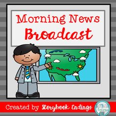 the morning news broadcast with a boy pointing to a map