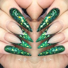 Wicked Musical Nails, Football Nails, Wicked Musical, Green Nails, Glitter Nails, Makeup Nails, Pretty Nails, Glitter, Nail Designs