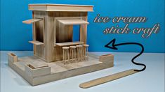 the ice cream stick craft is made out of wood