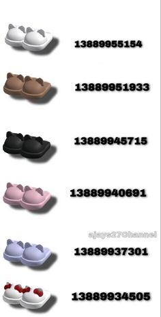 an image of shoes with numbers on them