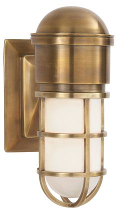 With its timeless design and hand-rubbed, antiqued finish, this brass wall light is sure to complement a variety of decor styles. Because this item is damp rated, it can be used in any room of the home, including the bathroom. Hardwired. Bathroom Lamps, Antique Brass Bathroom, Beach House Bathroom, Bathroom Lamp, Reeded Glass, Cottage Bathroom, Brass Wall Light, Outdoor Sconces, Brass Wall