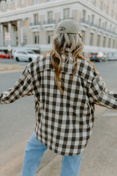 Upgrade your Fall wardrobe with our Brown Checker Button Down Shacket! Made of soft flannel, this oversized shirt features a stylish brown checkered pattern, long sleeves, and a classic collar. Perfect for chilly days, this shacket is a must-have for any fashion-forward individual. runs true to size with loose fit 100% POLYESTER model, Brooke is wearing a size small Sneaker Heels Wedges, Brown Checkered, Boutique Trends, Auburn University, Long Crop Top, Romper Dress, Checkered Pattern, Soft Flannel, Fall Wardrobe