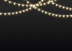 a string of christmas lights on a transparent background