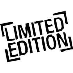 the word limited edition written in black ink on a white background with an arrow pointing to it